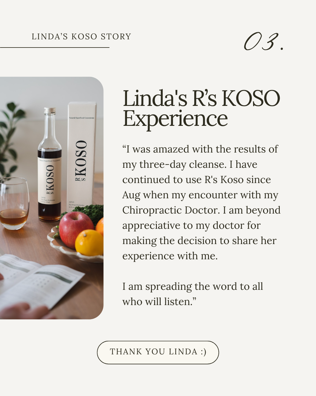 Linda's KOSO Story