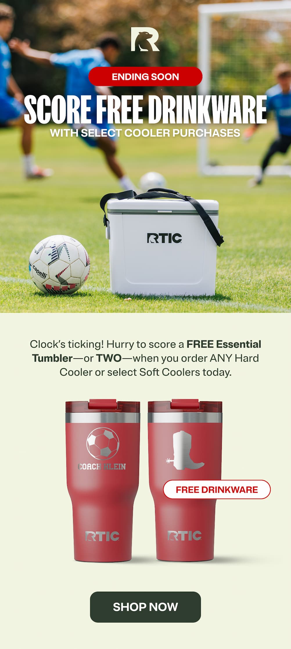 Score Free Drinkware with Select Coolers