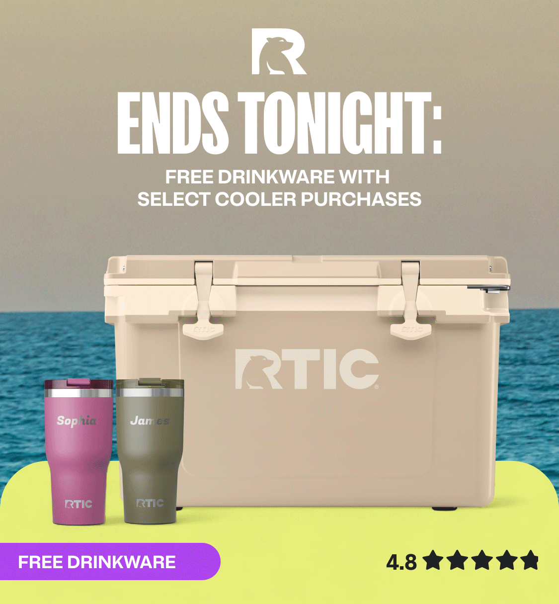 Ends Tonight: Free Drinkware with Select Cooler Purchases
