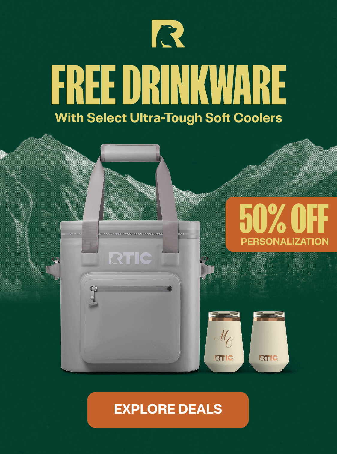 Free Drinkware with select ultra-tough soft coolers