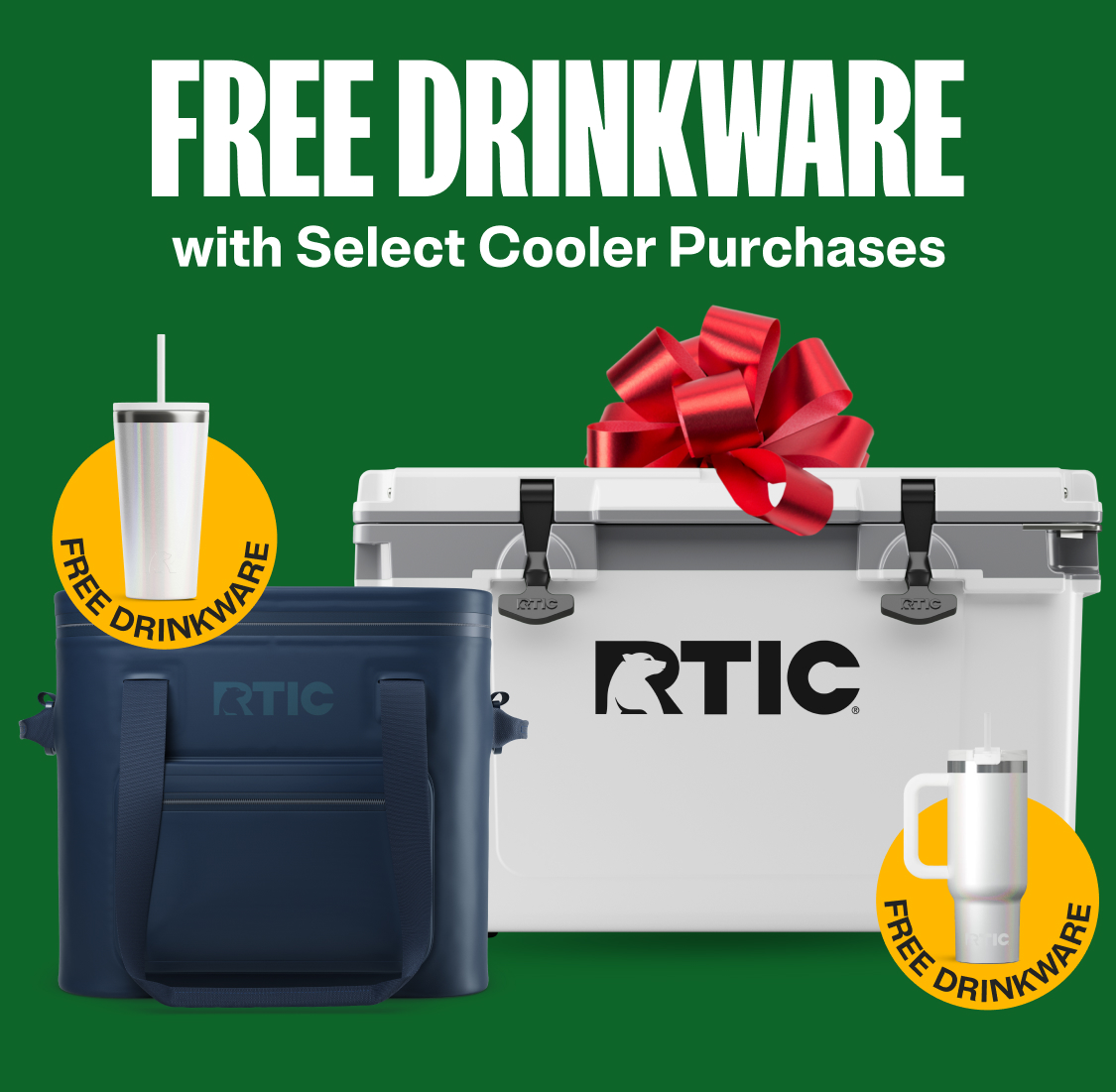 Free Drinkware with select cooler purchases