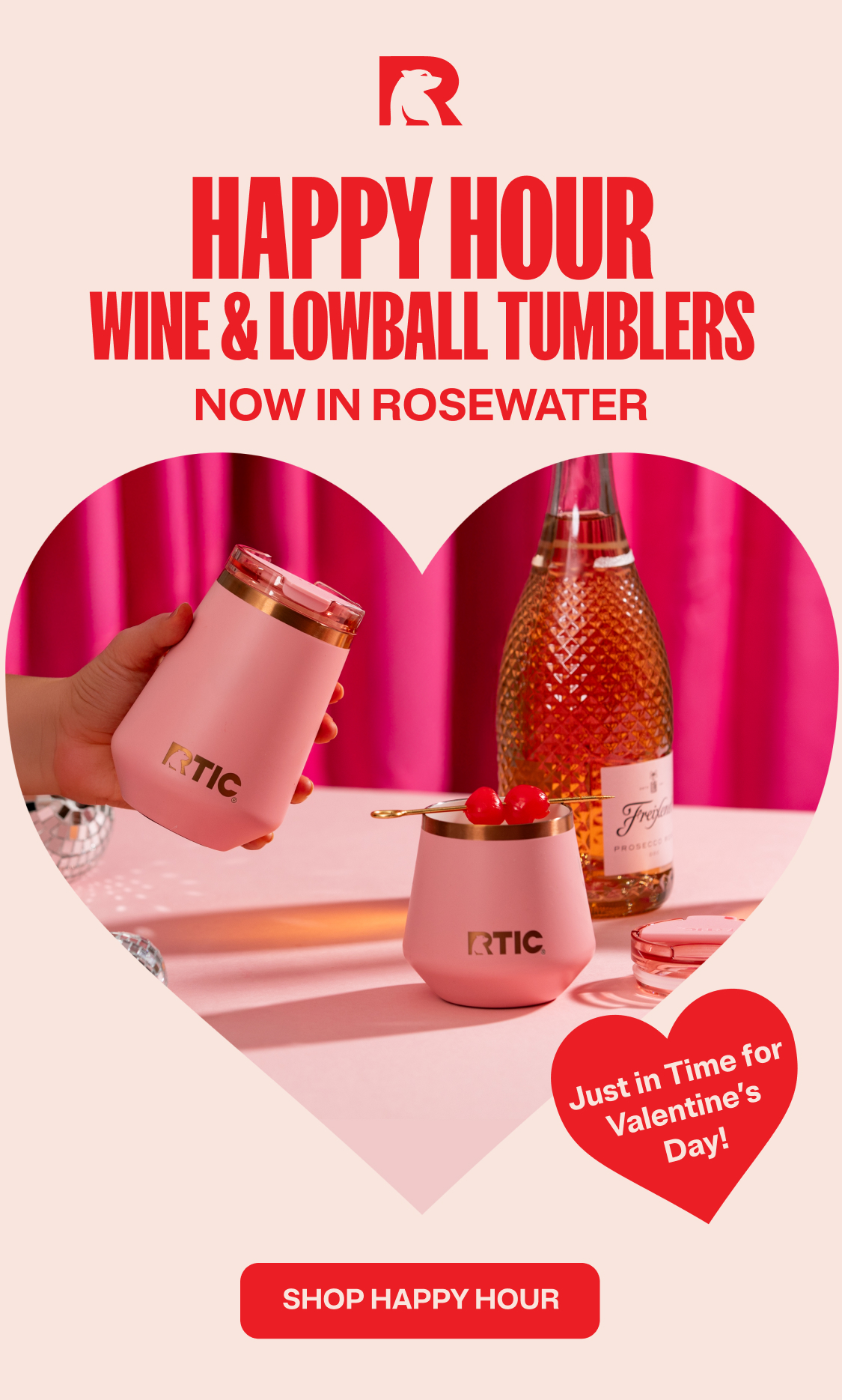 Happy Hour Wine & Lowball Tumblers: Now in Rosewater