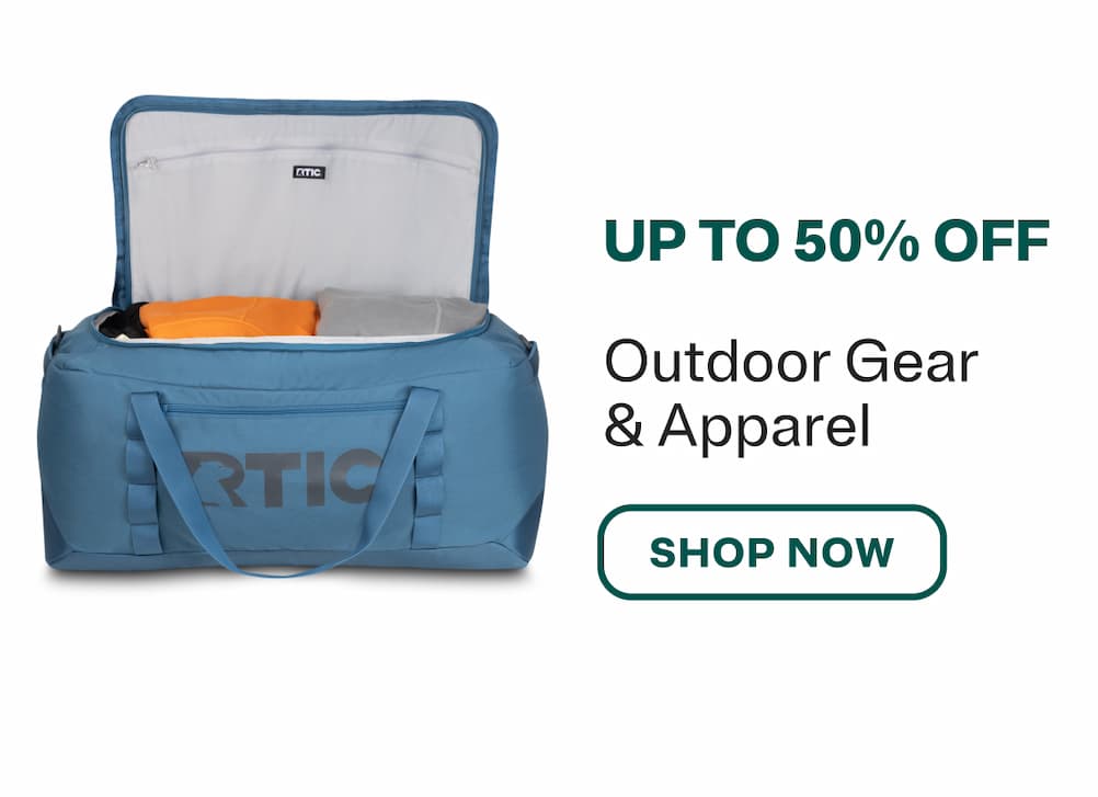 Up to 50% off outdoor gear and apparel