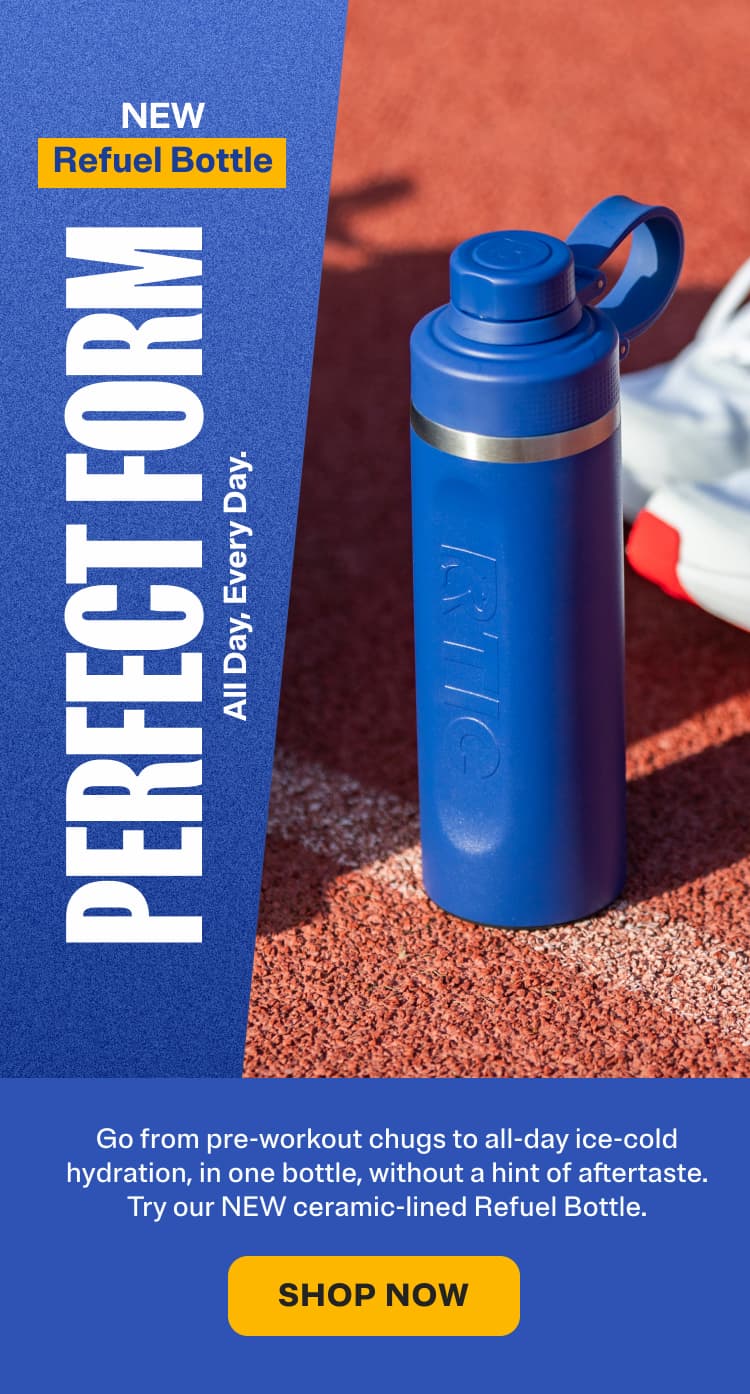 New Refuel Bottle - Go from pre-workput chugs to all-day ice-cold hydration, in one bottle, without a hint of aftertaste. Shop Now.Shop Now