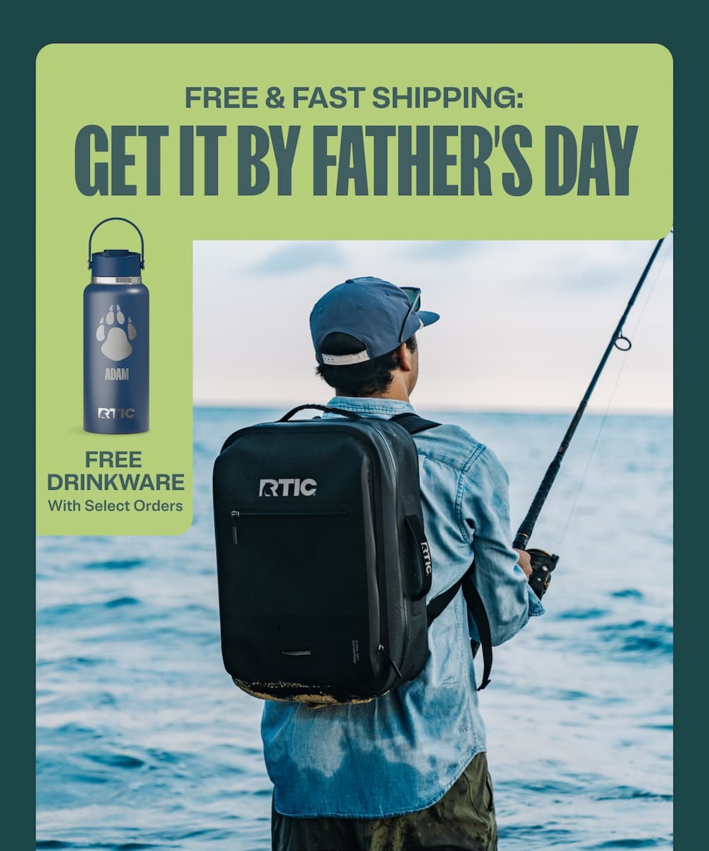 Free and fast shipping, get it by father's Day Ultra-Dry Backpack in Black with Free Drinkware