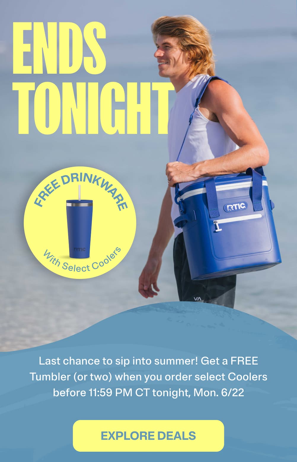 Get a FREE Tumbler or two when you order select coolers before 11:59 PM CT tonight, Mon 6/22.