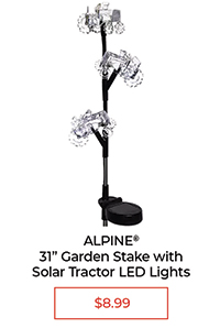 Alpine® 31” garden stake with solar tractor LED lights - $8.99