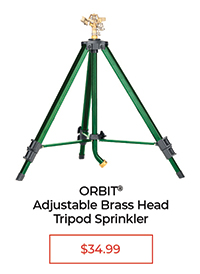 Orbit® adjustable brass head tripod sprinkler - $34.99
