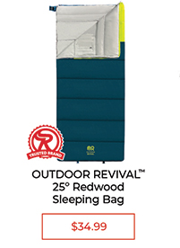 Outdoor Revival™ 25° Redwood Sleeping Bag - $34.99