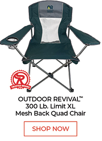 Outdoor Revival™ 300 Lb. Limit XL Mesh Back Quad Chair - Trusted Brand - Shop Now