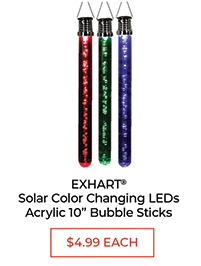 Exhart® Solar Color Changing LEDs Acrylic 10” Bubble Sticks - $4.99 Each