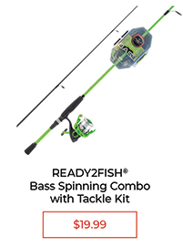 Ready2Fish® Bass Spinning Combo With Tackle Kit - $19.99