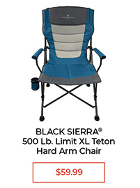 Black Sierra® 500 Lb. Limit XL Teton Hard Arm Chair - $59.99