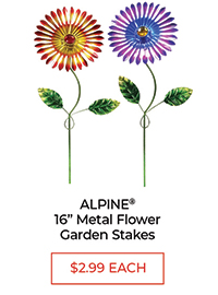 Alpine® 16” Metal Flower Garden Stakes - $2.99 Each