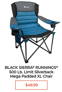 Black Sierra Runnings 500 Lb. Limit Silverback Mega Padded XL Chair - $49.99
