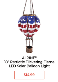 Alpine 18” Patriotic Flickering Flame LED Solar Balloon Light - $14.99