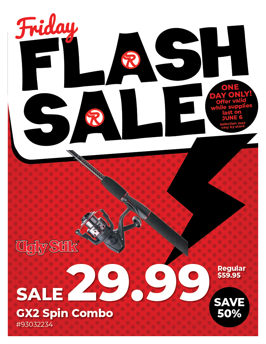 Friday Flash Sale - Ugly Stik GX2 Spinning Combo - Sale $29.99 - Regular $59.95