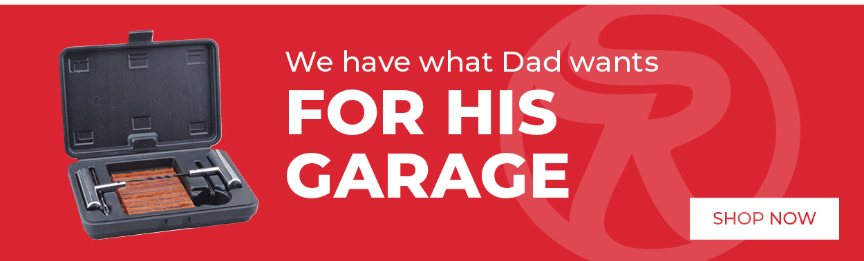 Toolkit with text: 'We have what Dad wants for his garage.' 'Shop Now' button.