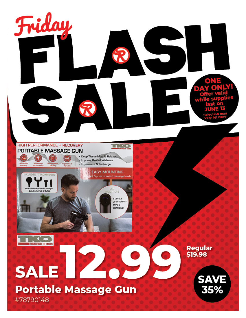 Friday Flash Sale - Portable Massage Gun - Sale $12.99 - Regular $19.98