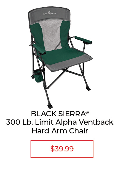 Black Sierra Alpha Vent-Back, Hard-Arm Chair - $39.99