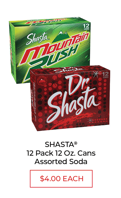 Shasta Assorted Soda $4.00 each
