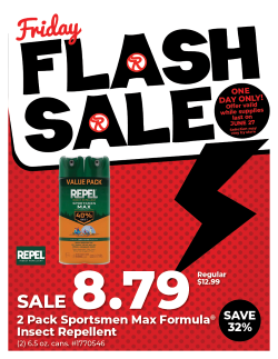 Friday Flash Sale - Repel Insect Repellent Sportsmen Max 2 pack - SALE $8.79