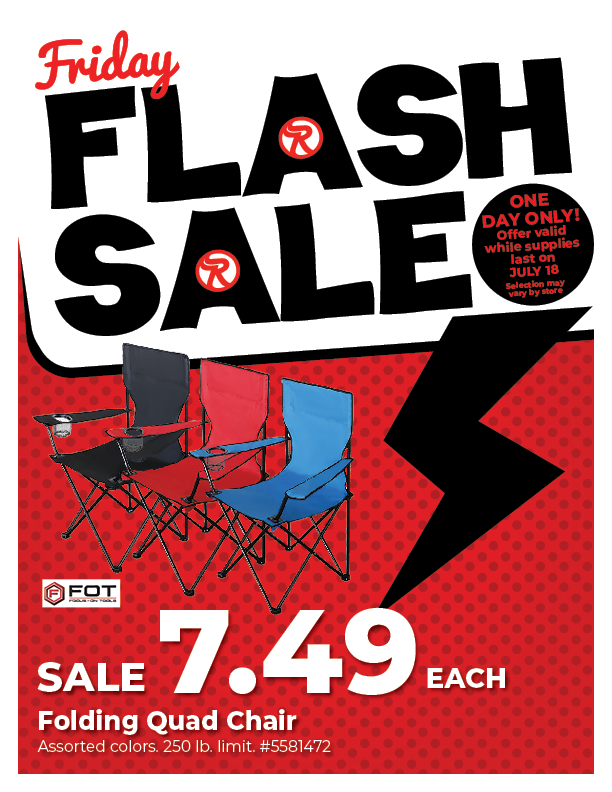 Friday Flash Sale - Folding Quad Chair only $7.49!