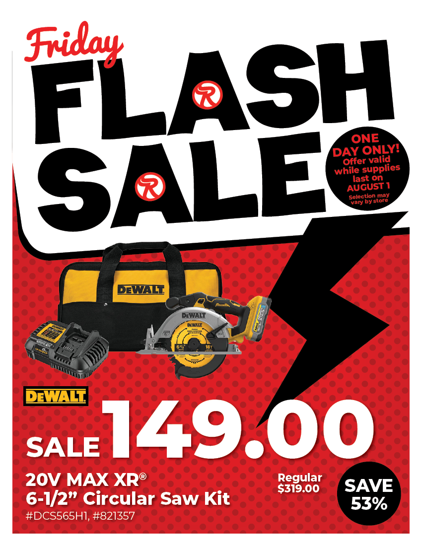Friday Flash Sale -$149 DeWALT 20V MAX XR 6-1/2" Circular Saw Kit