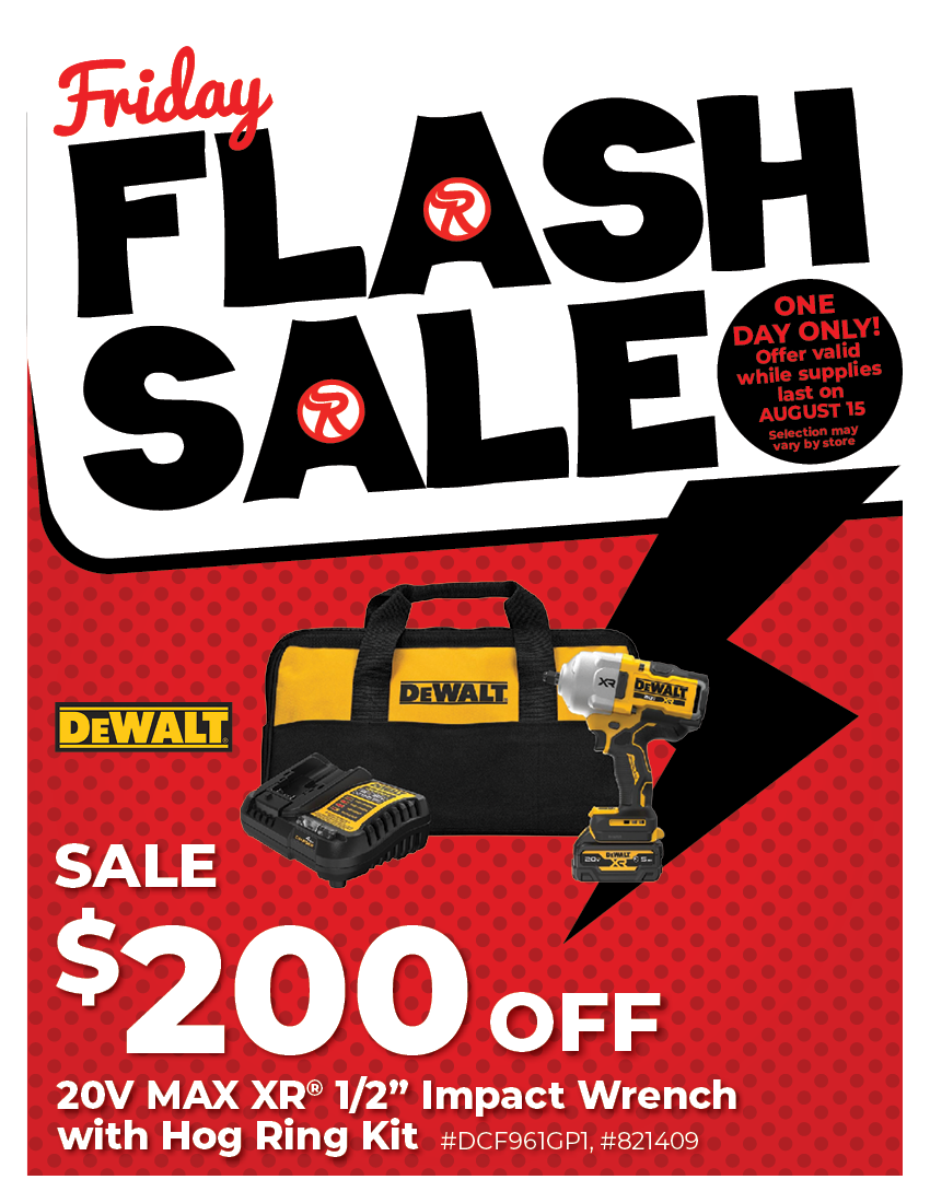 Friday Flash Sale - $200 Off 20V MAX XR 1/2" Impact Wrench with Hog Ring Kit