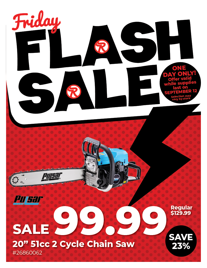 Friday Flash Sale - Pulsar 20" 51cc 2 Cycle Chainsaw SALE 99.99, Save 23%