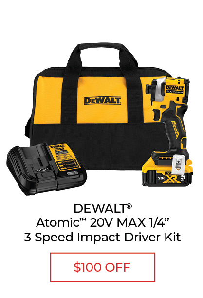 DeWalt Atomic™ 20V MAX 1/4 3-Speed Impact Driver Kit - $100 Off