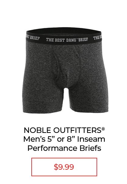 Noble Outfitters® Men’s 5" or 8" inseam Performance Briefs
