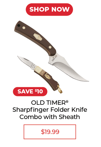 Old Timer Sharpfinger Folder Knife Combo - SALE $19.99