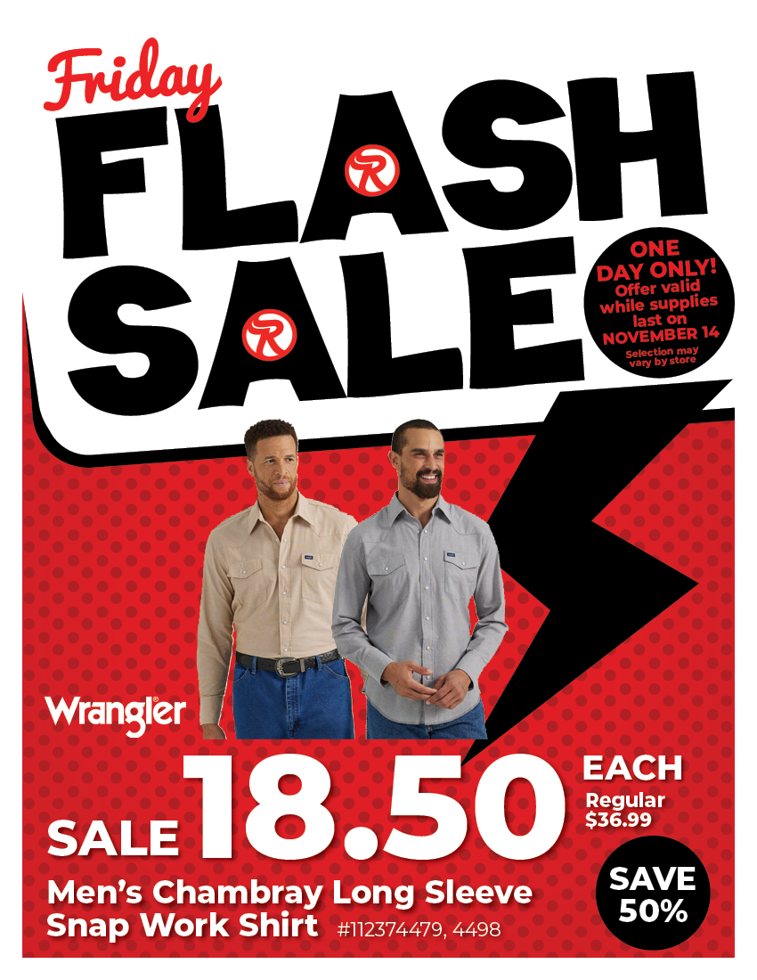 Friday Flash Sale - Wrangler Men's Chambray Long Sleeve Snap Work Shirt - SALE $18.50, 50% Off!