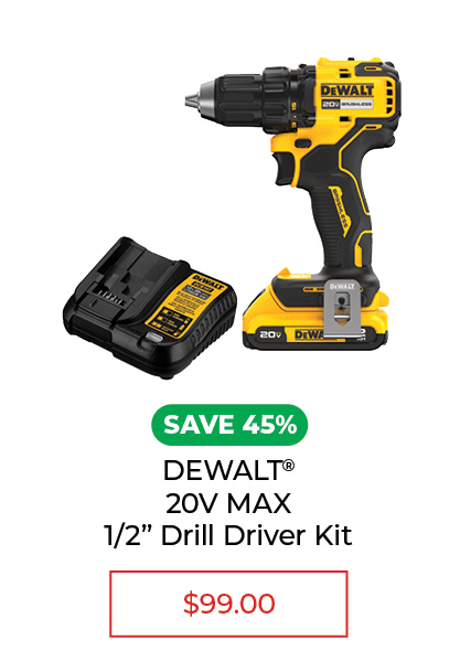 DEWALT® 20V MAX 1/2 in. Drill/Driver Kit- SALE $99.00