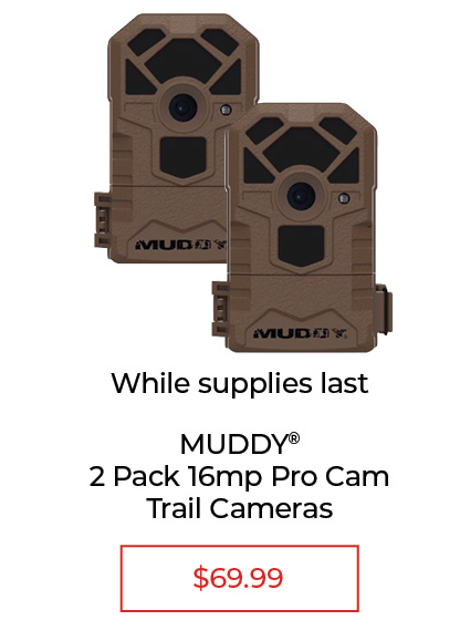 Muddy Pro Cam Trail Camera, 16mp, 2 Pack - SALE $69.99