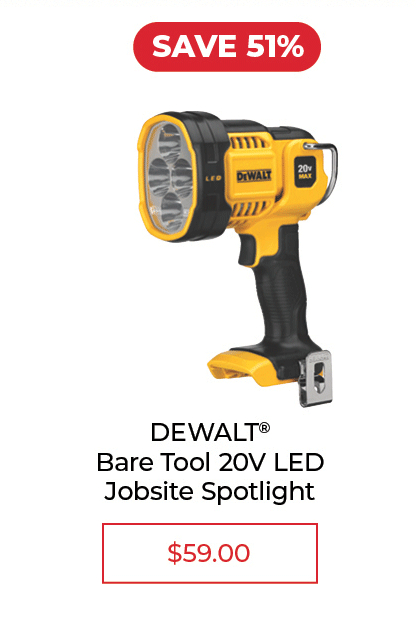 DEWALT Bare Tool 20V LED Cordless Jobsite Spotlight- SALE $59.00
