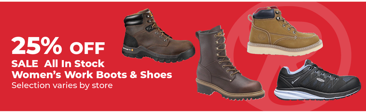 25% Off All In-Stock Women's Work Boots & Shoes