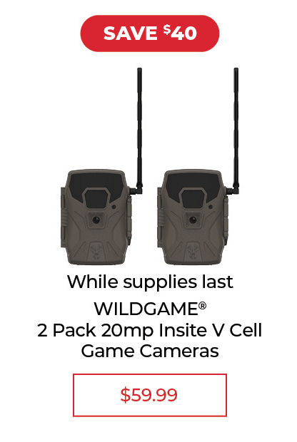 Wildgame Innovations 2 Pack 20mp Insite V Cell Game Cameras - SALE $59.99