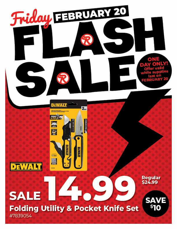 Friday Flash Sale - DeWALT Folding Utility & Pocket Knife Set - SALE $14.99, Save $10