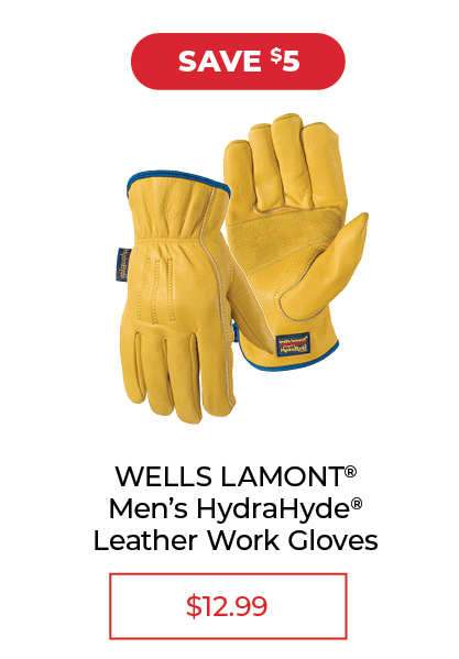 Wells Lamont HydraHyde Leather Work Gloves - SALE $12.99