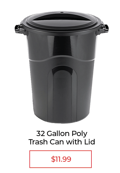 32 Gallon Black Trash Can with Lid - SALE $11.99