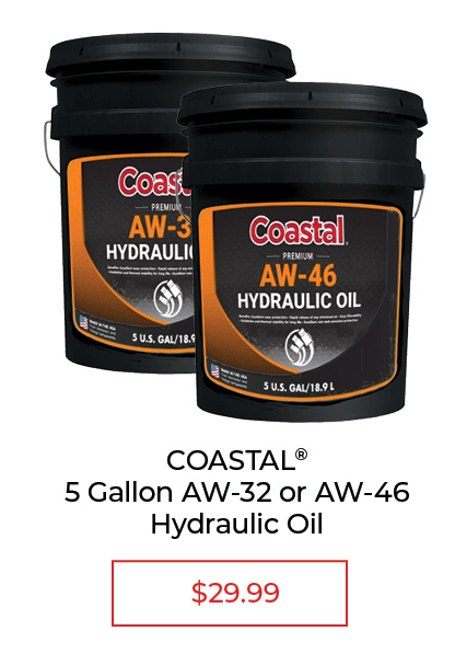COASTAL 5 Gallon AW-32 or AW-46 Hydraulic Oil - SALE $29.99