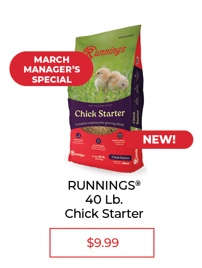 Runnings Chick Starter, 40 lb. - SALE $9.99