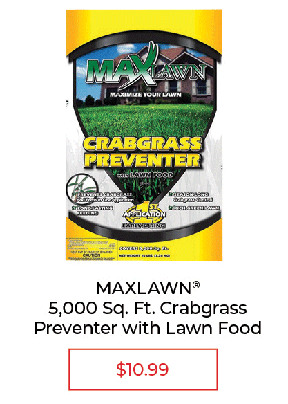 MaxLawn Crabgrass Preventer with Lawn Food Fertilizer, 5,000 sq. ft.- SALE $10.99