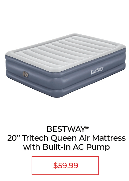 BESTWAY® Tritech Air Mattress Queen 20” with Built-in AC Pump and Antimicrobial Coating - SALE $59.99