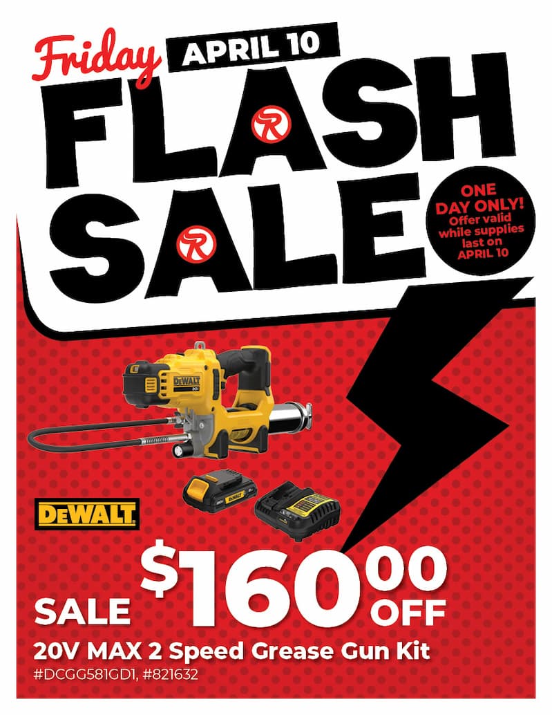 Friday Flash Sale - Dewalt 20V MAX Lithium-Ion Cordless 2-Speed Grease Gun with 2.0 Ah Battery and Charger - SALE $160 Off