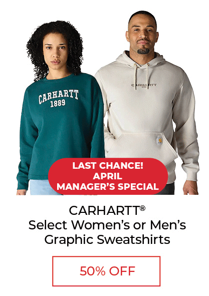 April Manager's Special - 50% OFF Carhartt Midweight Graphic Sweatshirts