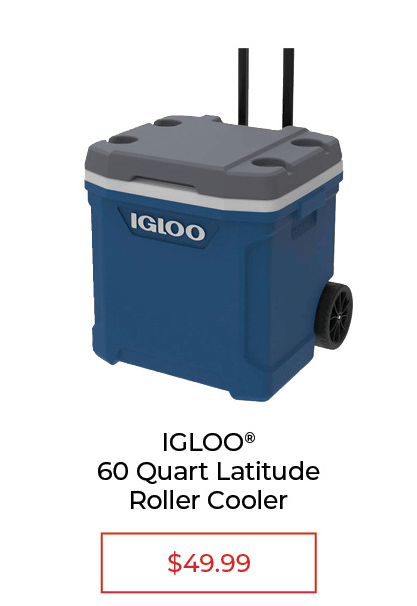 Igloo Latitude 60 Qt. 2-Wheeled Cooler, Indigo Blue & Meteorite - SALE $49.99