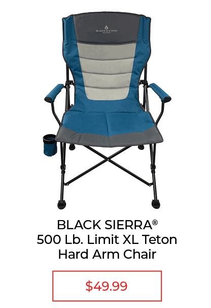 BLACK SIERRA XL Teton Hard Arm Chair - SALE $49.99